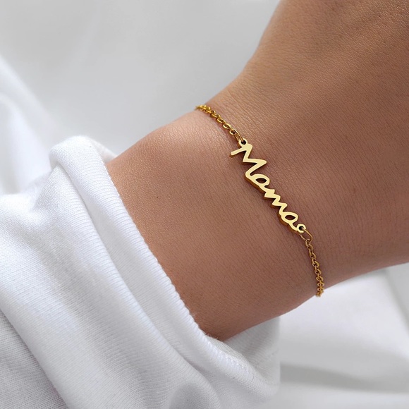 Mother’s Day Mama letter Charm with Chain Link gold silver & rose gold Bracelet - Picture 15 of 16
